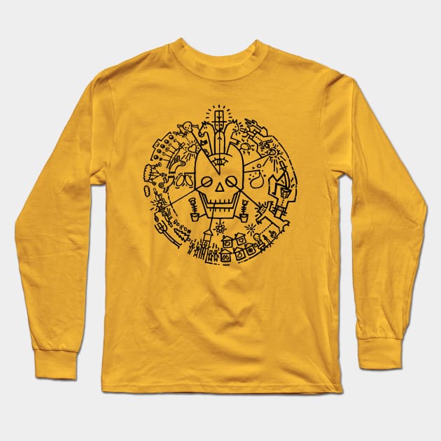 Cardboard Cowboy Resurrection Hieroglyph Black Long Sleeve T-Shirt by CardboardCowboy